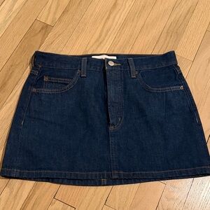 Denim Forum Dark Blue Denim Mini Skirt